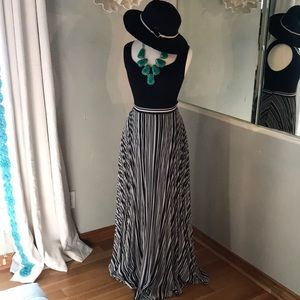 Black and White Bebe Long Skirt